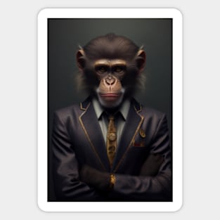 Adorable Wild Monkey In A Suit Animals Sticker